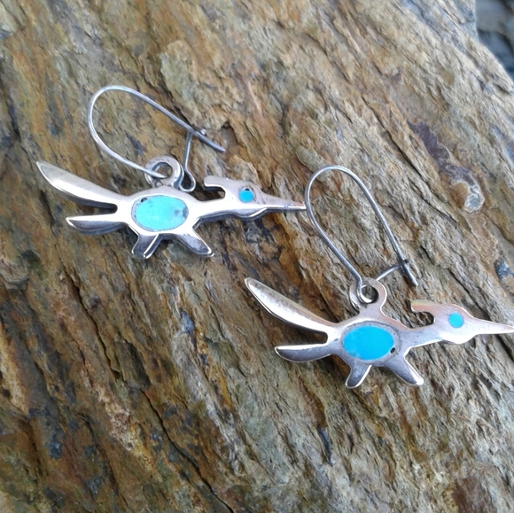 Sterling Silver Vintage Roadrunner EARRINGS - Picture 7 of 7